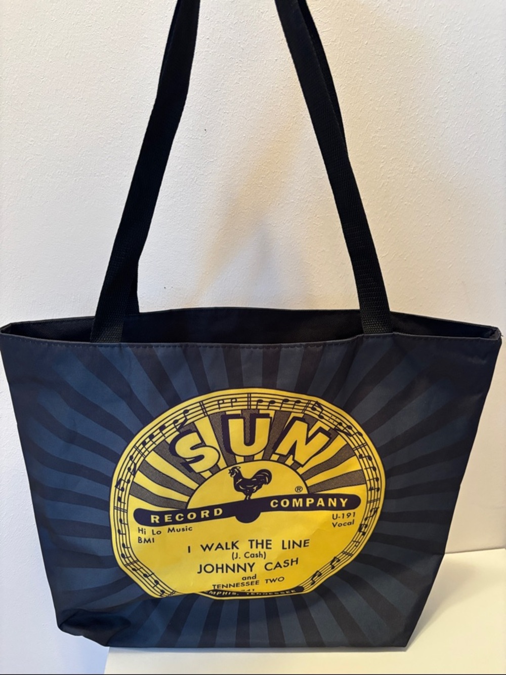 Sun Record Company Johnny Cash Tote Bag - Black & Yellow
